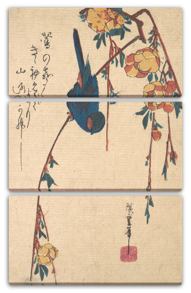 Leinwandbild Utagawa Hiroshige - Trauerkirsche und Hüttensänger