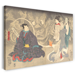 Leinwandbild Utagawa Kuniyoshi - Szene aus einer Geistergeschichte: Der Okazaki Cat Demon