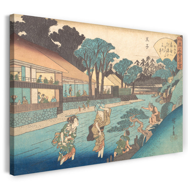 Leinwandbild Utagawa Hiroshige - Die Ōgiya bei Ōji