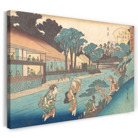 Leinwandbild Utagawa Hiroshige - Die Ōgiya bei Ōji