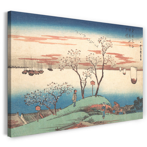 Leinwandbild Utagawa Hiroshige - Gotenyama no yu-zakura Abend Kirschblüten in Gotenyama