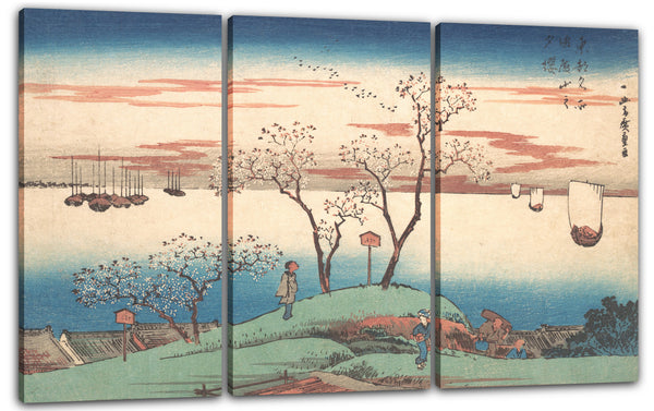 Leinwandbild Utagawa Hiroshige - Gotenyama no yu-zakura Abend Kirschblüten in Gotenyama