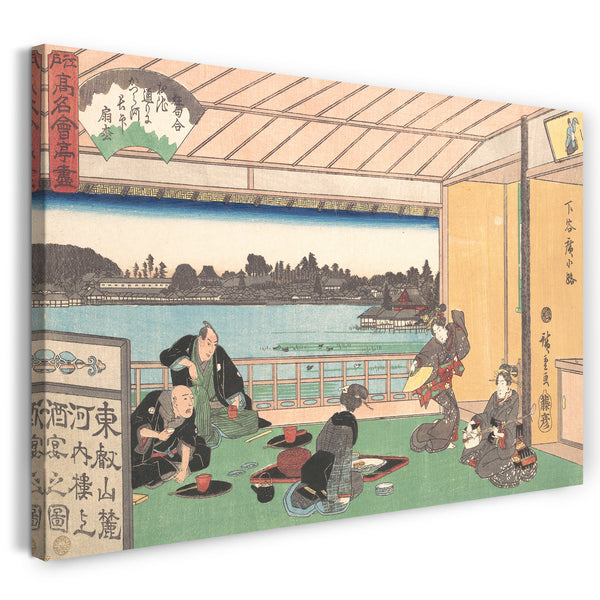 Leinwandbild Utagawa Hiroshige - Shitaya Hirokōji (Oike) Teehaus in Hirokōji