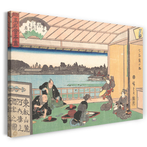 Leinwandbild Utagawa Hiroshige - Shitaya Hirokōji (Oike) Teehaus in Hirokōji