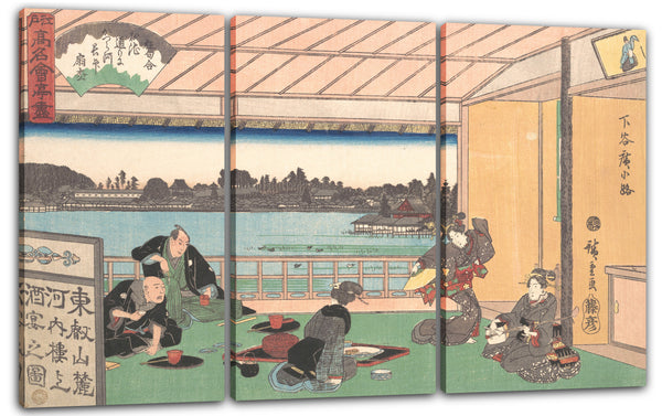 Leinwandbild Utagawa Hiroshige - Shitaya Hirokōji (Oike) Teehaus in Hirokōji