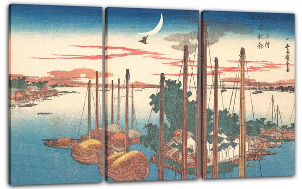 Leinwandbild Utagawa Hiroshige - Tsukudajima hatsuhotogizu Das erste Kuckuckslied des Jahres in Tsukudajima