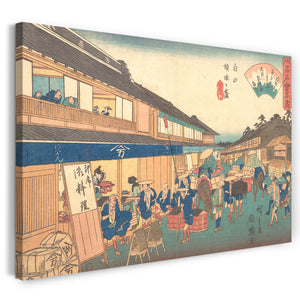 Leinwandbild Utagawa Hiroshige - Hakusan Keiseiga Kubo (Daisen) Das Teehaus im Stadtteil Hakusen