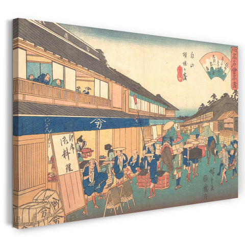 Leinwandbild Utagawa Hiroshige - Hakusan Keiseiga Kubo (Daisen) Das Teehaus im Stadtteil Hakusen