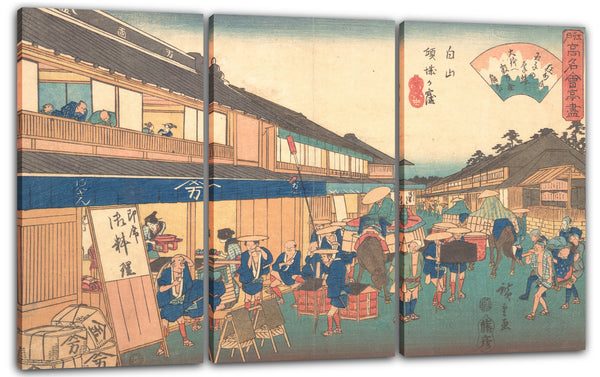 Leinwandbild Utagawa Hiroshige - Hakusan Keiseiga Kubo (Daisen) Das Teehaus im Stadtteil Hakusen
