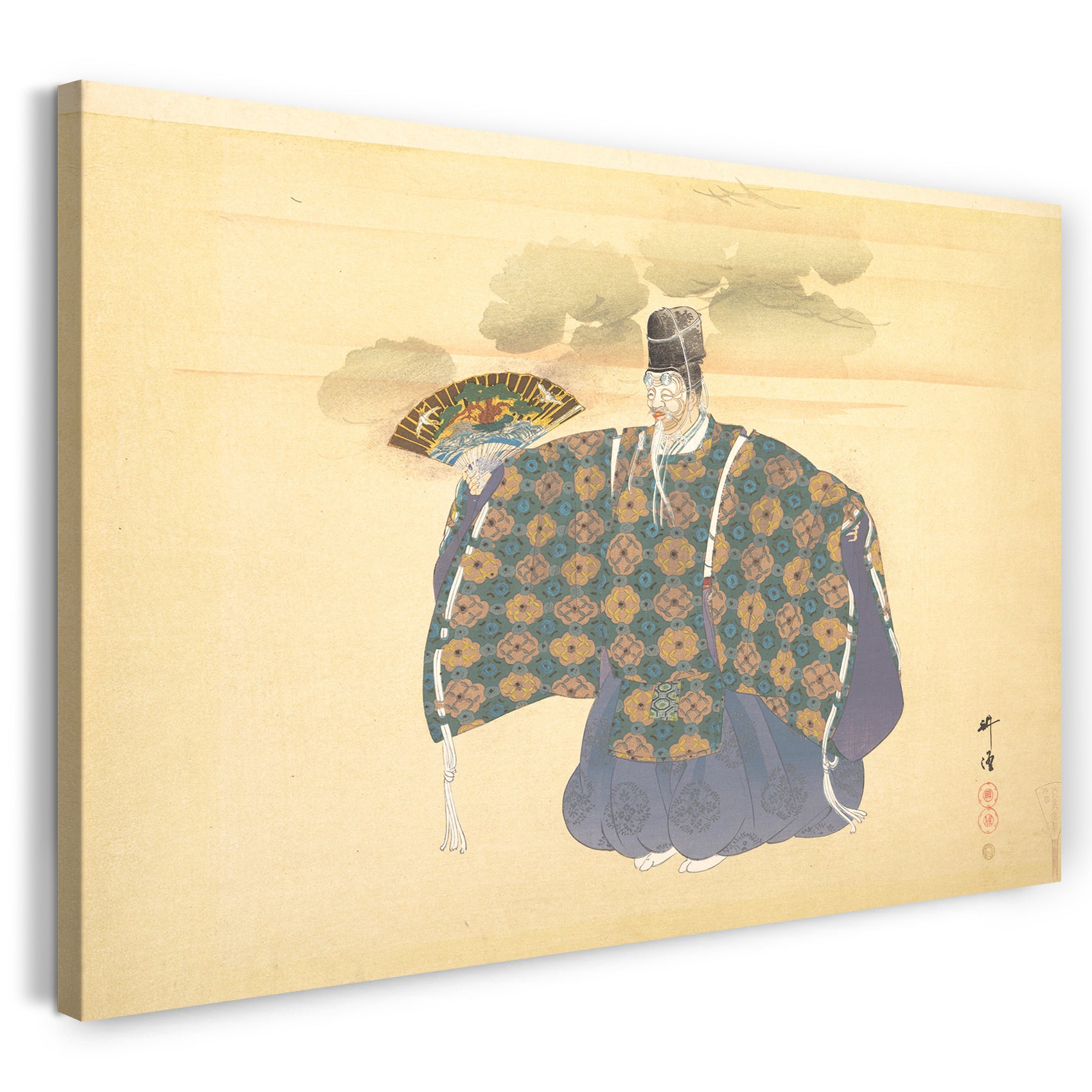 Leinwandbild Tsukioka Kōgyō - Illustration vom Noh-Theater: Szene von Okina