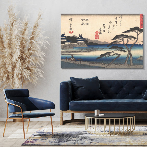 Leinwandbild Utagawa Hiroshige - Aufhellendes Wetter Awazu