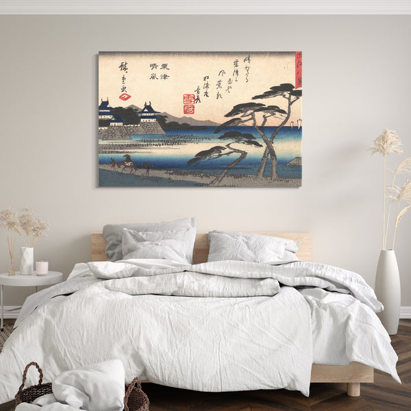 Leinwandbild Utagawa Hiroshige - Aufhellendes Wetter Awazu