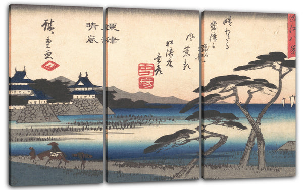 Leinwandbild Utagawa Hiroshige - Aufhellendes Wetter Awazu