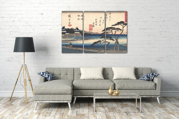 Leinwandbild Utagawa Hiroshige - Aufhellendes Wetter Awazu