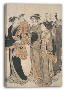 Leinwandbild Torii Kiyonaga - Mutter trägt ihr Baby zum Miya Mairi