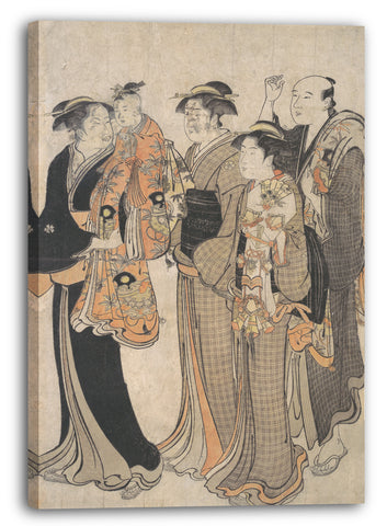 Leinwandbild Torii Kiyonaga - Mutter trägt ihr Baby zum Miya Mairi