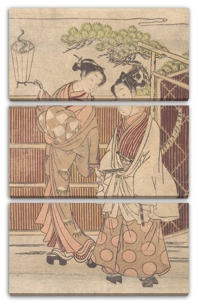 Leinwandbild Isoda Koryūsai - Reizei trägt eine Teshoku (Handlaterne)
