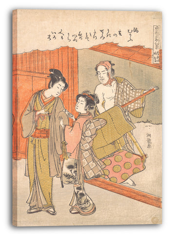Leinwandbild Isoda Koryūsai - Der Kago kehrt von Go-Ju-Ken zurück