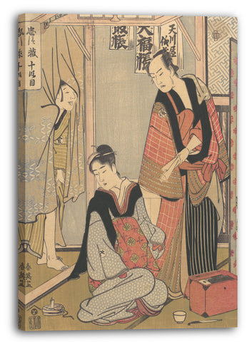 Leinwandbild Katsukawa Shun'ei - Szene aus dem Zehnten Akt von Chushingura