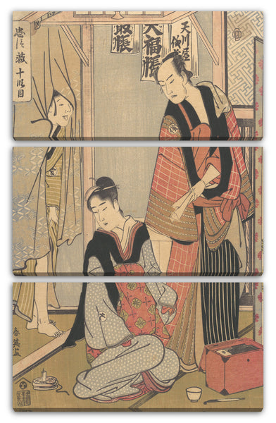 Leinwandbild Katsukawa Shun'ei - Szene aus dem Zehnten Akt von Chushingura