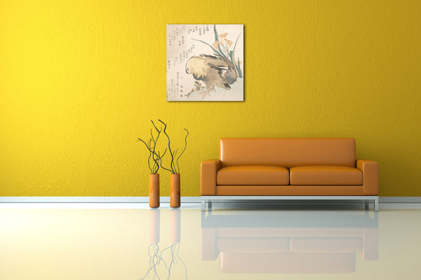 Leinwandbild Kubo Shunman - Paar Mandarinen-Enten und Iris-Blumen