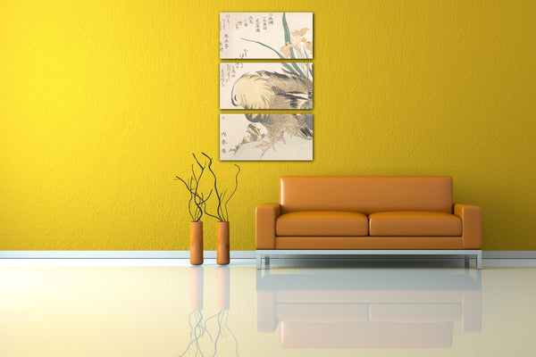 Leinwandbild Kubo Shunman - Paar Mandarinen-Enten und Iris-Blumen