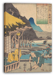 Leinwandbild Utagawa Kuniyoshi - Die Dichterhütte in Tatsumi