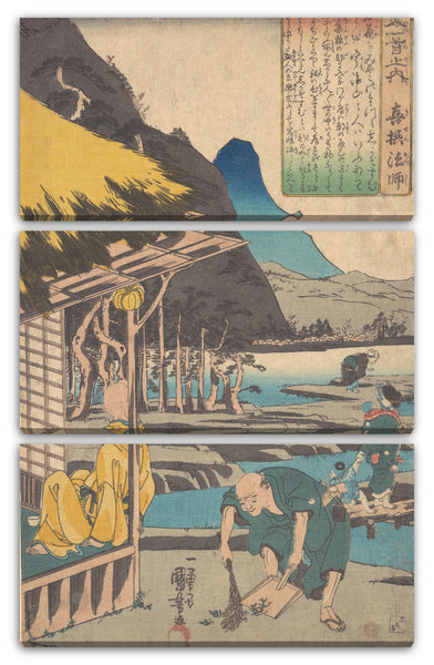 Leinwandbild Utagawa Kuniyoshi - Die Dichterhütte in Tatsumi