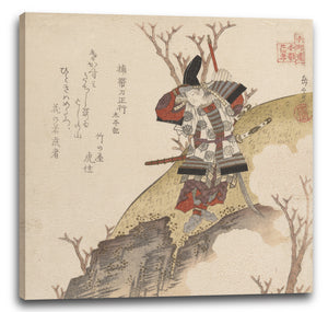 Leinwandbild Yashima Gakutei - Kusunoki Tatewaki Masatsura (Krieger aus dem Buch: Taiheiki)