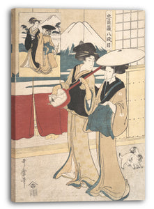 Leinwandbild Kitagawa Utamaro - Zwei Tori-oi oder Wandermusikerinnen der Eta-Klasse