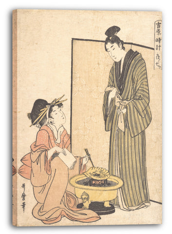 Leinwandbild Kitagawa Utamaro - Die siebte Stunde der Nacht