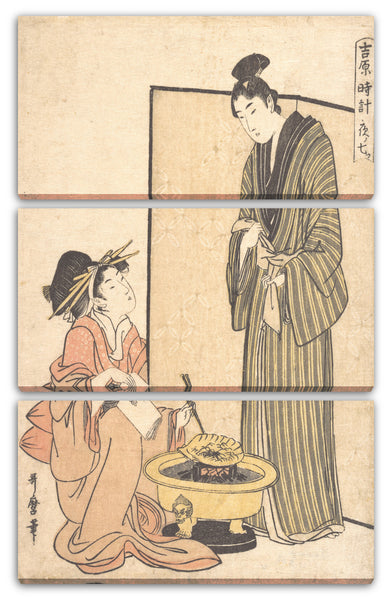 Leinwandbild Kitagawa Utamaro - Die siebte Stunde der Nacht