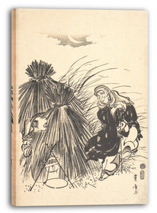 Leinwandbild Utagawa Toyohiro - Tsurigitsune stellt dem Fuchs eine Falle
