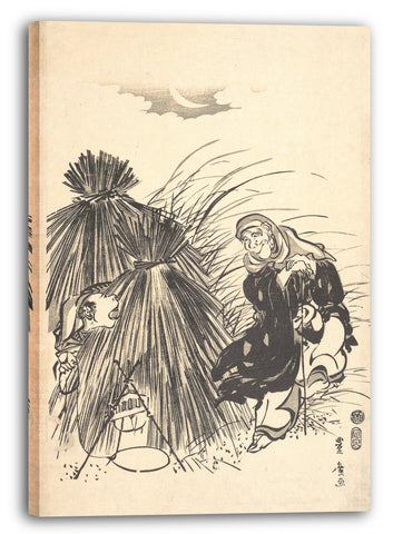 Leinwandbild Utagawa Toyohiro - Tsurigitsune stellt dem Fuchs eine Falle