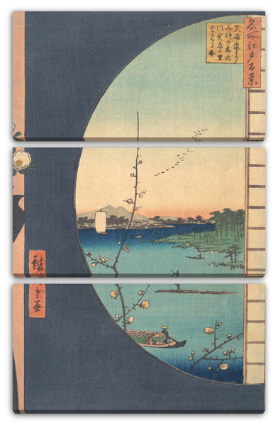 Leinwandbild Utagawa Hiroshige - Susaki Hen-yori Suijin no Mori, Uchikawa