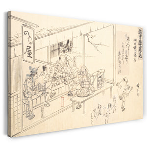 Leinwandbild Utagawa Hiroshige - Die Verzweigungsstraße in Yokkaichi