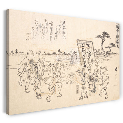 Leinwandbild Utagawa Hiroshige - Die berühmten Schabernacke Yajirobei und Kitahachi