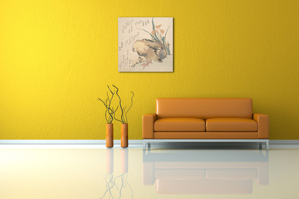 Leinwandbild Kubo Shunman - Paar Mandarinen-Enten und Iris-Blumen