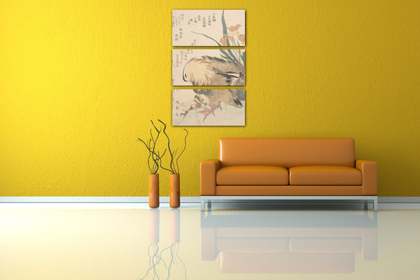 Leinwandbild Kubo Shunman - Paar Mandarinen-Enten und Iris-Blumen