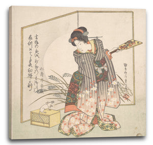 Leinwandbild Yanagawa Shigenobu - Neujahrs-Grußkarte für das Jahr der "Ratte"