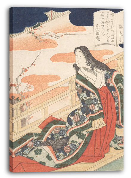 Leinwandbild Yanagawa Shigenobu - Hofdame preist die Pflaumenblüte