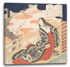 Leinwandbild Yanagawa Shigenobu - Hofdame preist die Pflaumenblüte