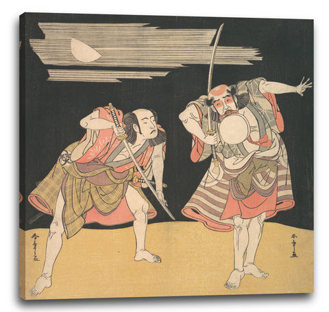 Leinwandbild Katsukawa Shunshō - Die Schauspieler Otani Tomoemon I und Bando Mitsugoro I