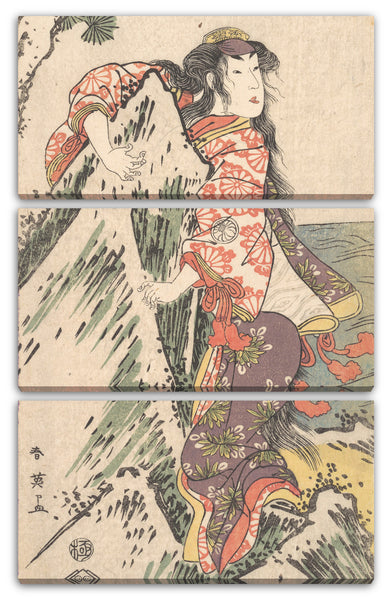 Leinwandbild Katsukawa Shun'ei - Kabuki Schauspieler Segawa Kikunojō III in einer weiblichen Rolle