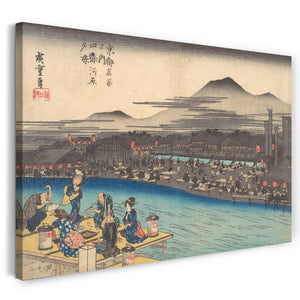 Leinwandbild Utagawa Hiroshige - Abkühlung am Abend in Shijogawara