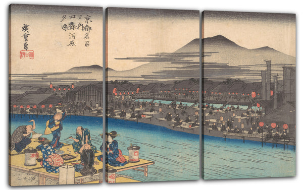 Leinwandbild Utagawa Hiroshige - Abkühlung am Abend in Shijogawara