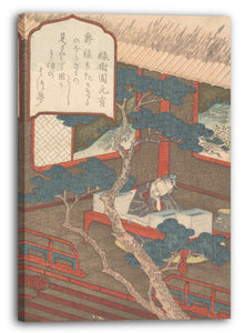 Leinwandbild Yashima Gakutei - Ein Weiser, eingeschlafen über seine Bücher