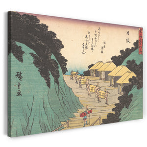 Leinwandbild Utagawa Hiroshige - Nissaka; Sayo no Naka Yama, pass in den Bayo-Bergen