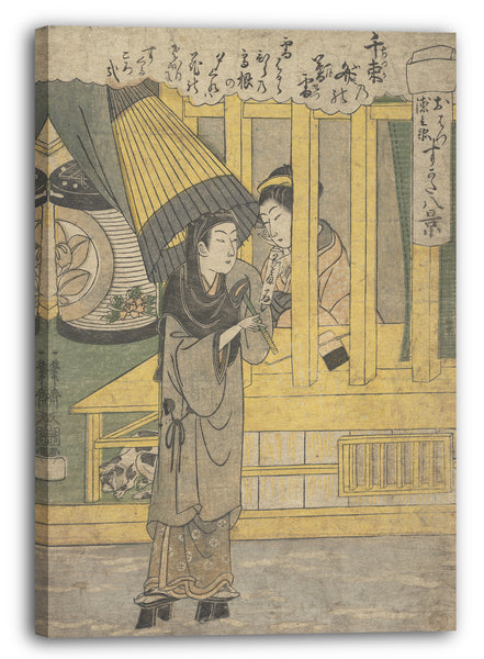 Leinwandbild Ippitsusai Bunchō - Die Liebhaber O-Hatsu und Tokubei