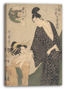Leinwandbild Kitagawa Utamaro - Gonpachi ni Komurasaki no Toko no Tsuki